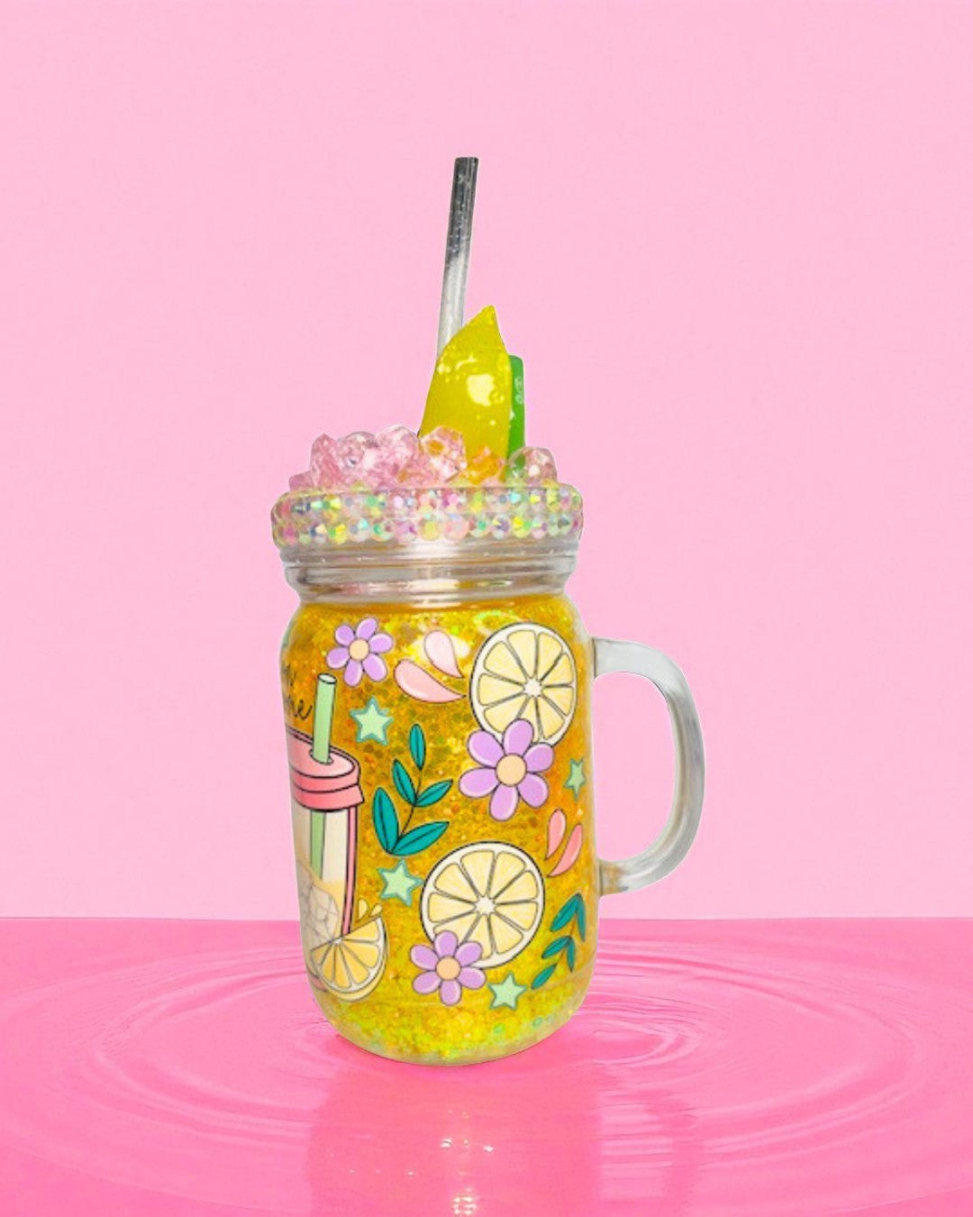Sipping On Ice Cold Delulu Lemonade Acrylic Mason Jar 20oz