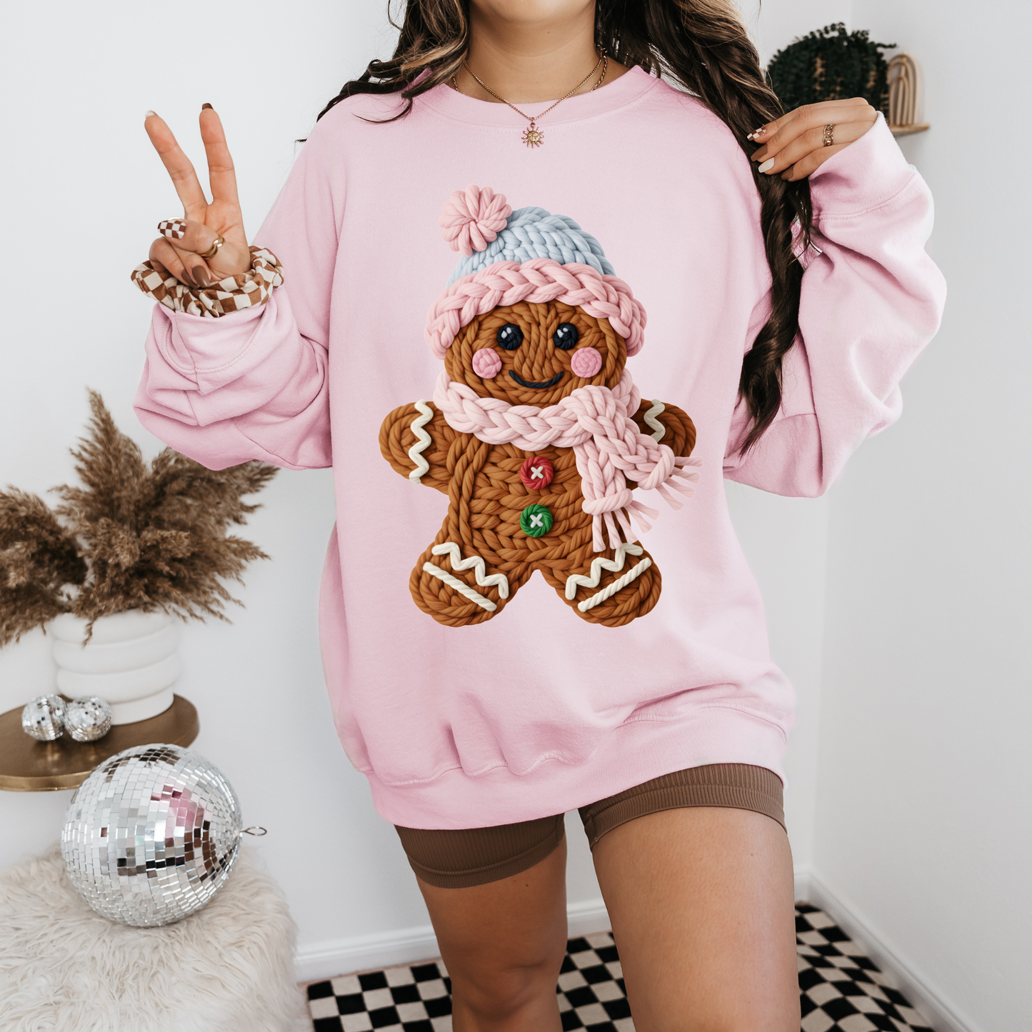 Faux Yarn Crochet Gingerbread Man