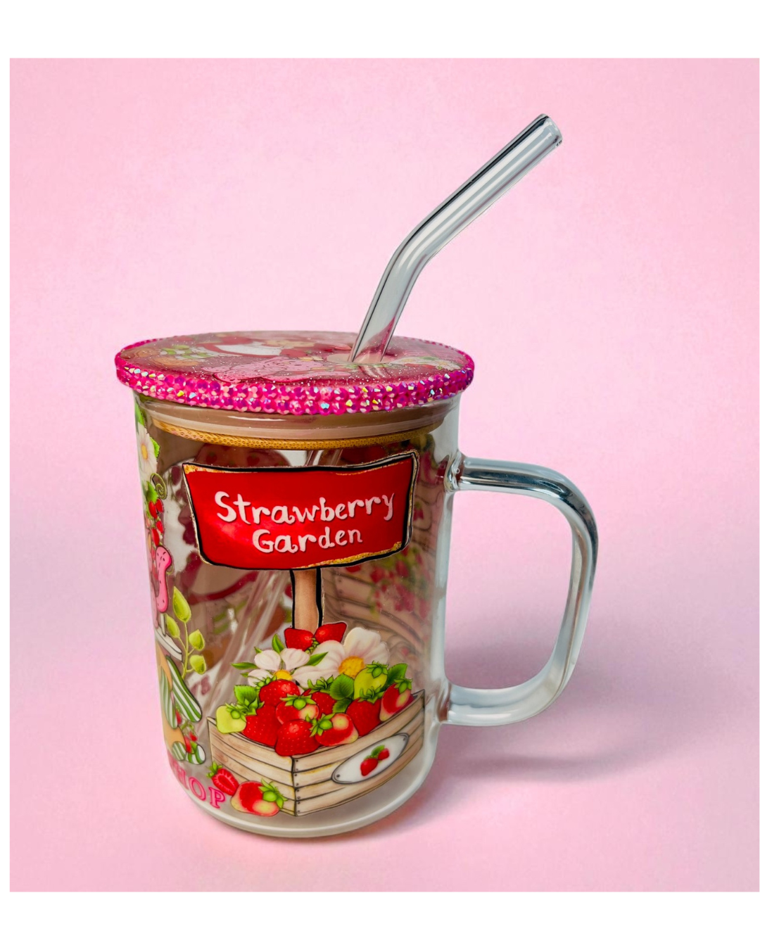 Strawberry Girl 17oz Mug/Rhinestone Lid