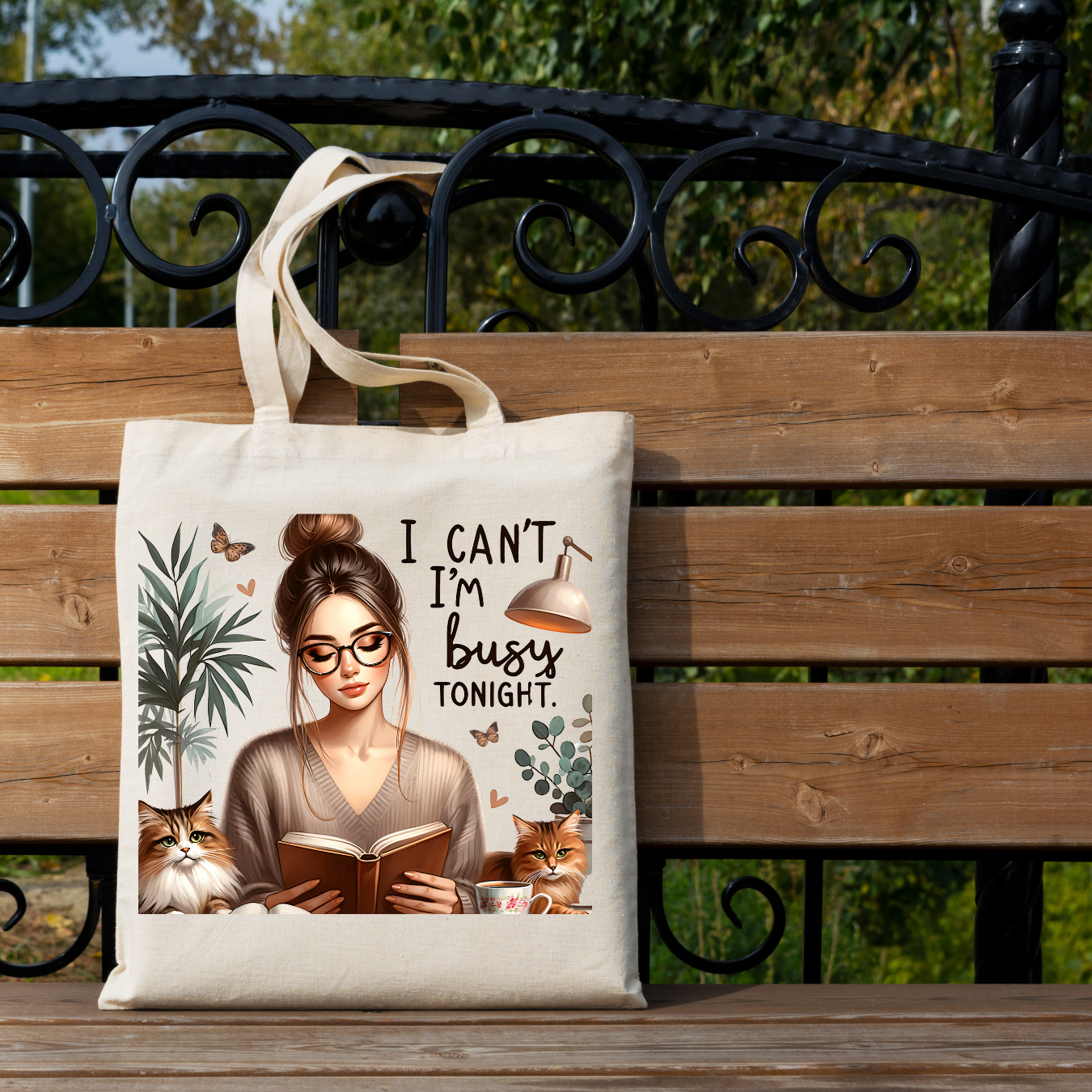I Can't I'm Bussy Tonight Tote Bag