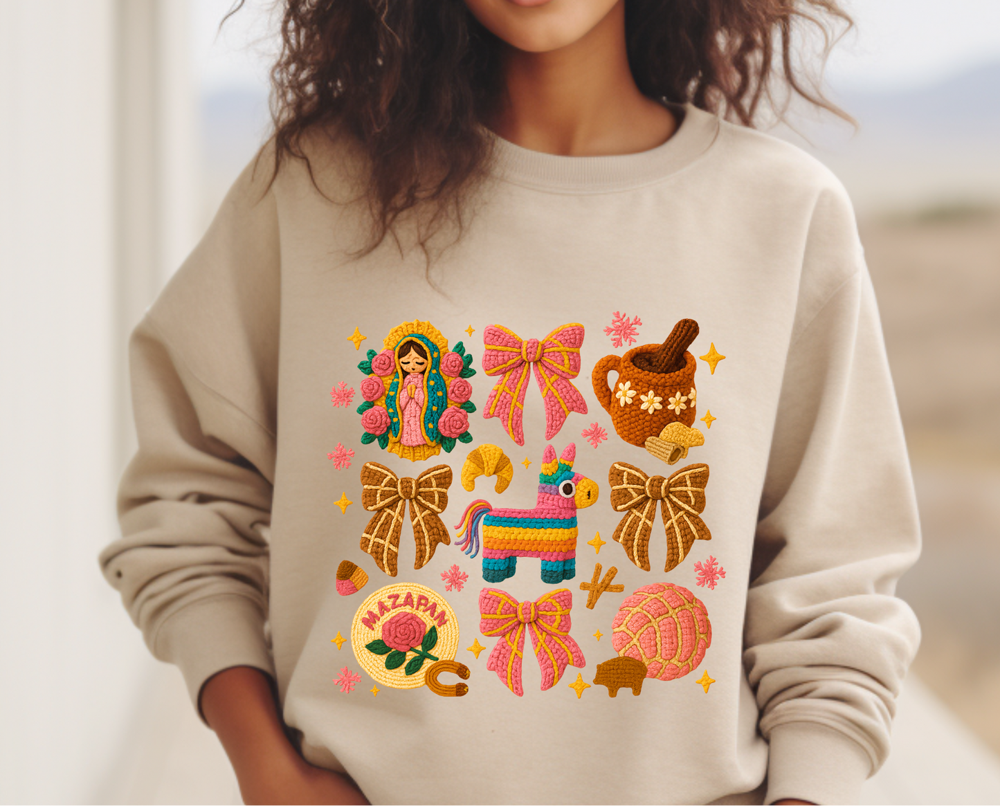 Faux Yarn Mexican Christmas Sweatshirt