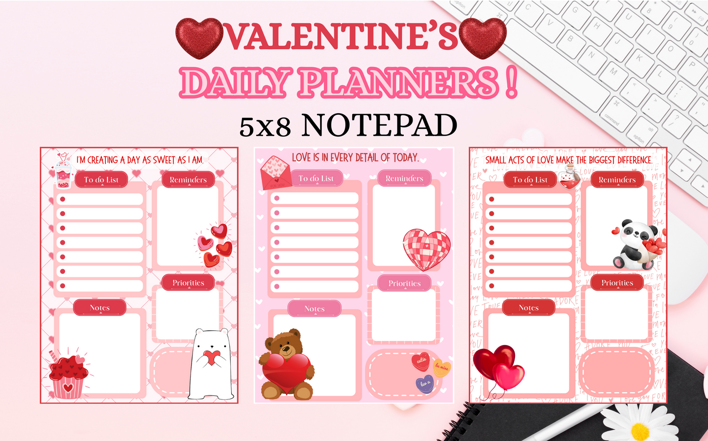 Valentine's Daily Planner Notepad