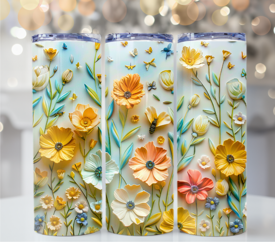 Watercolor Floral Garden 20 oz Tumbler