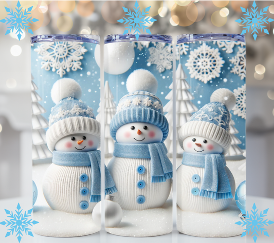 Blue Snowman 20 oz Tumbler