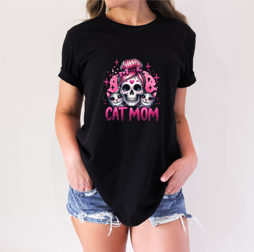 Cat Mom Skeleton T-Shirt