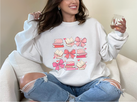 Coquette Bow Book Lover Sweatshirt