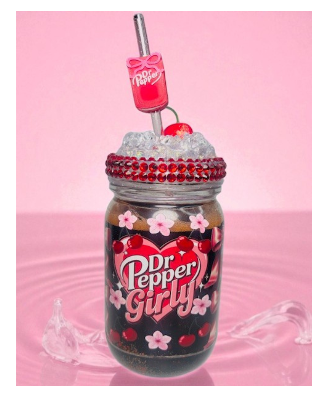 Dr. Pepper Snow Globe Acrylic Mason Jar 20oz
