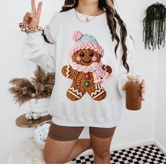 Faux Yarn Crochet Gingerbread Man