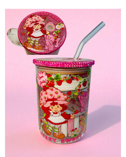 Strawberry Girl 17oz Mug/Rhinestone Lid