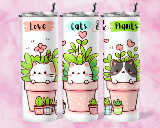 Love Cats & Plants 20 oz Tumbler