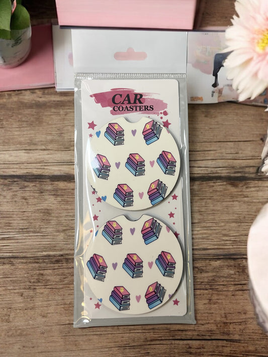 Book Girly (2) Car Coasters