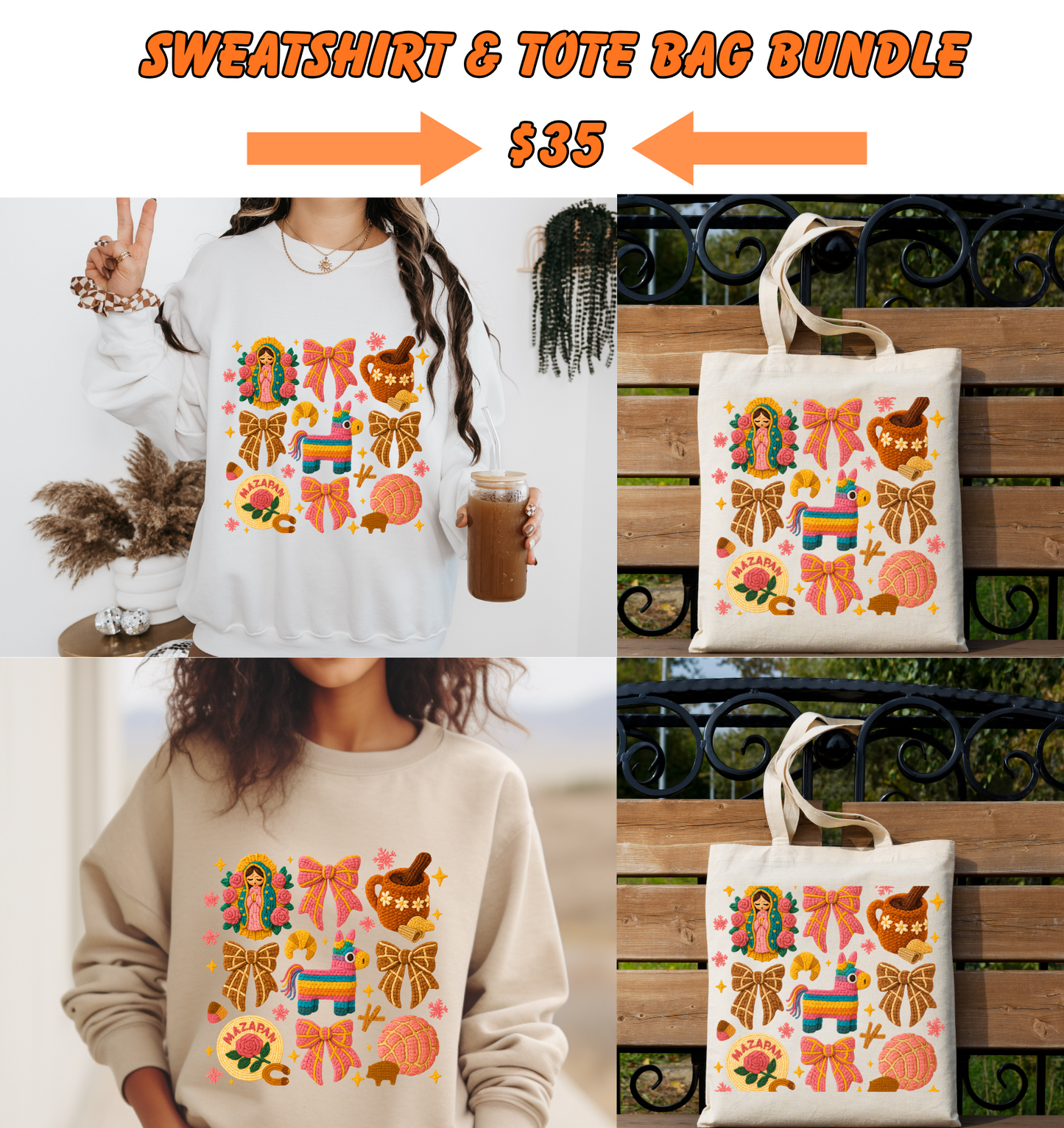 Faux Yarn Mexican Christmas Sweatshirt