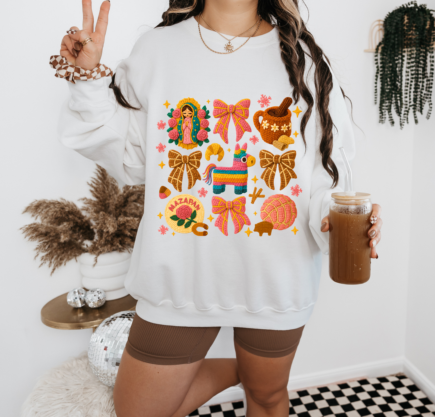 Faux Yarn Mexican Christmas Sweatshirt