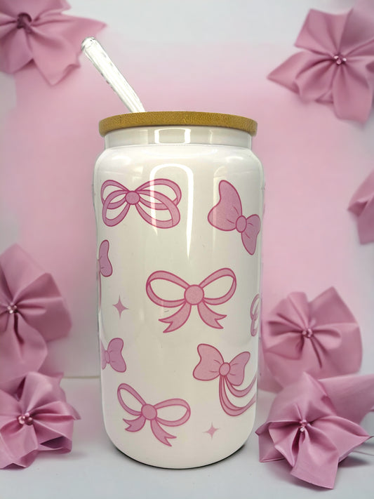 Coquette Bows 16 oz. Glass Cup