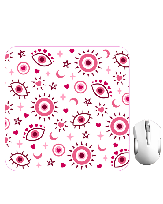 Evil Eye White Mouse Pad
