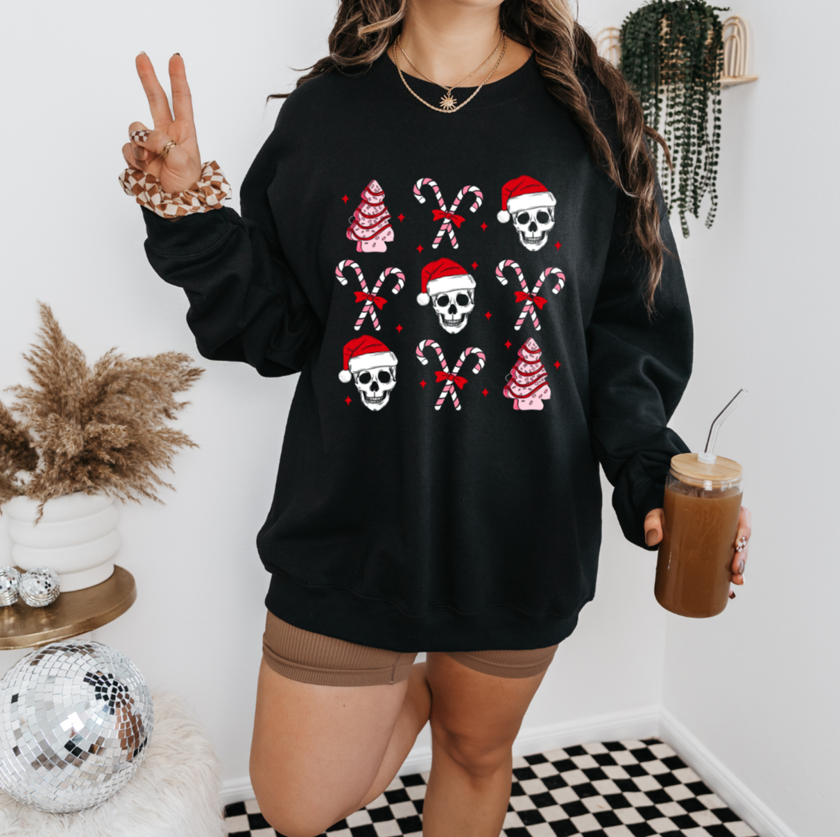 Skeleton Candy Cane Sweatshirt