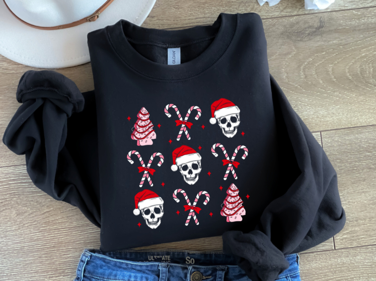 Skeleton Candy Cane Sweatshirt