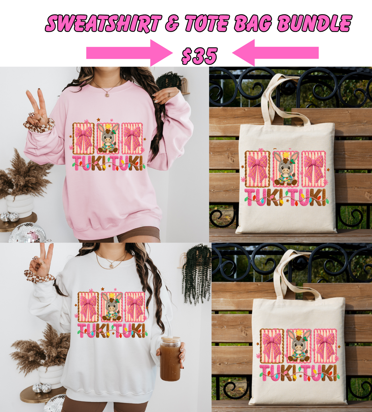 Faux Yarn Tuki-Tuki Christmas Sweatshirt